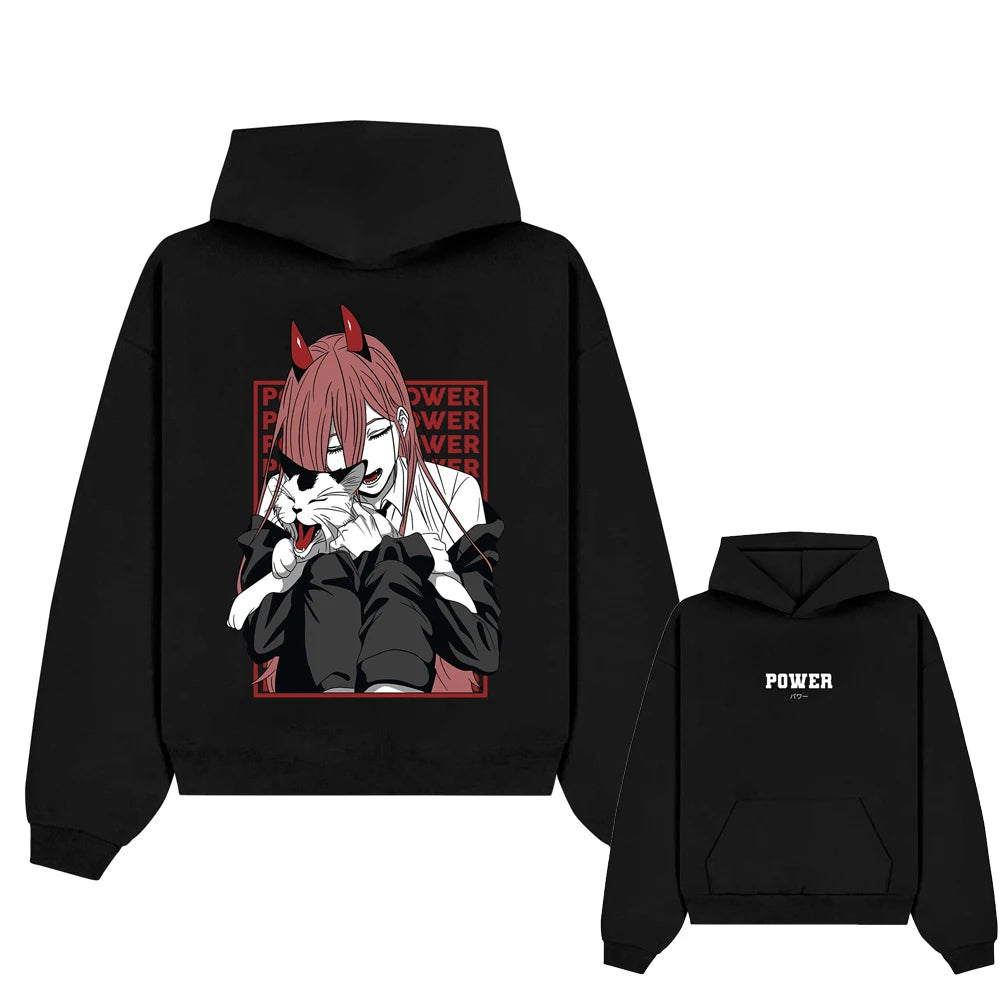Chainsaw Man Power's Blood Oversized Vintage Hoodies