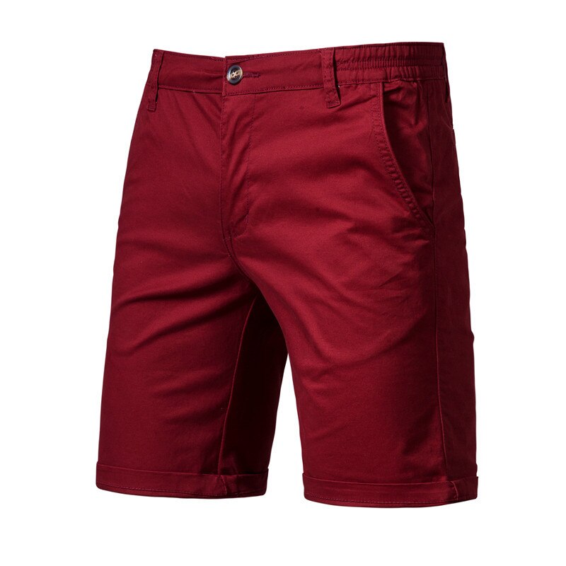 men Short Pants New Cotton Casual Shorts Men's Straight Slim Knee Length Pants Solid Color Fashion Men Clothing