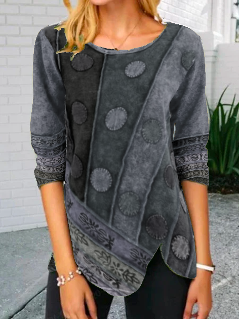 Abstract Vintage Knitted Shift Tunic Top