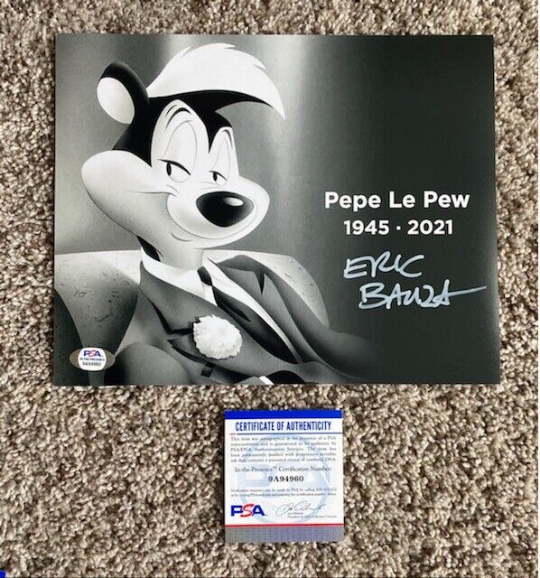 Eric Bauza Pepe Le Pew Looney Tunes Voice Actor Signed 8x10 Photo Poster painting PSA 1