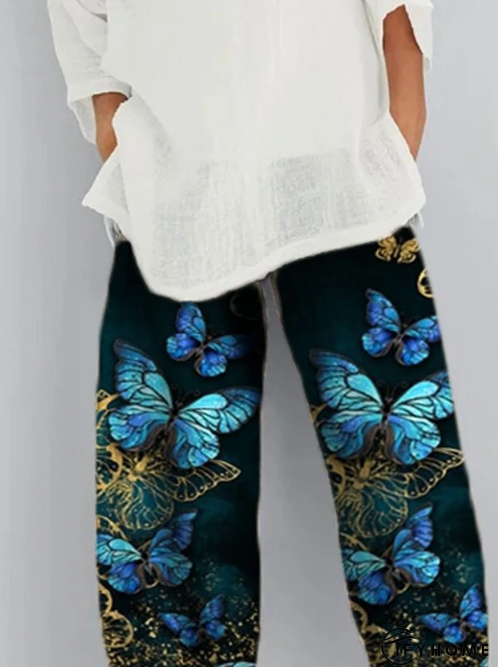 Printed Pockets Casual Pants | IFYHOME