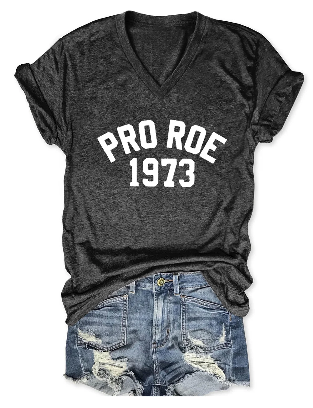 Pro Roe 1973 V Neck Graphic Tee