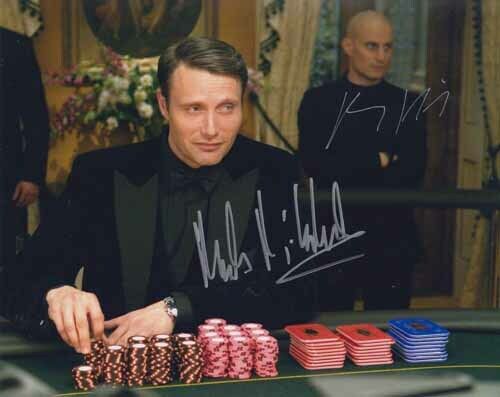 MADS MIKKELSEN & CLEMENS SCHICK DOUBLE SIGNED 007 JAMES BOND CAST AUTOGRAP TOP!H