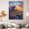 Windmill And Hut-14CT Stamped Cross Stitch Egyptian Cotton 30*40cm/11.81*15.75in tapestrymarket