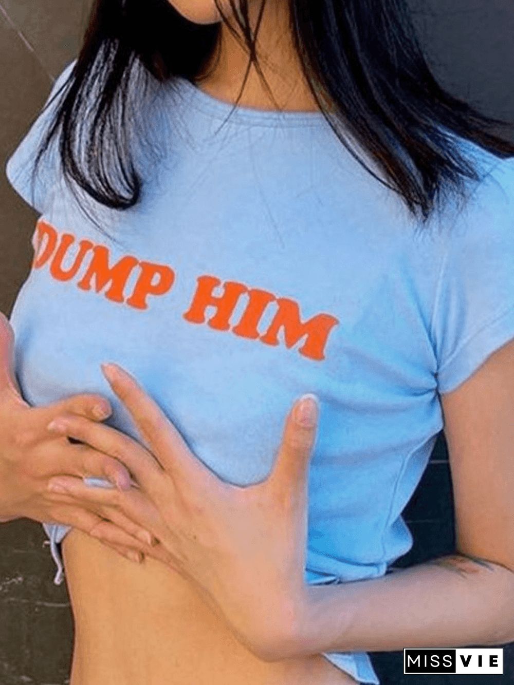 Letter Pattern Crop Top