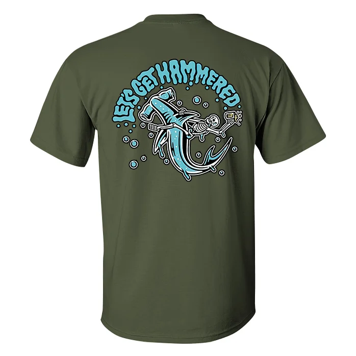 Let's Get Hammered Printed Skeleton T-shirt