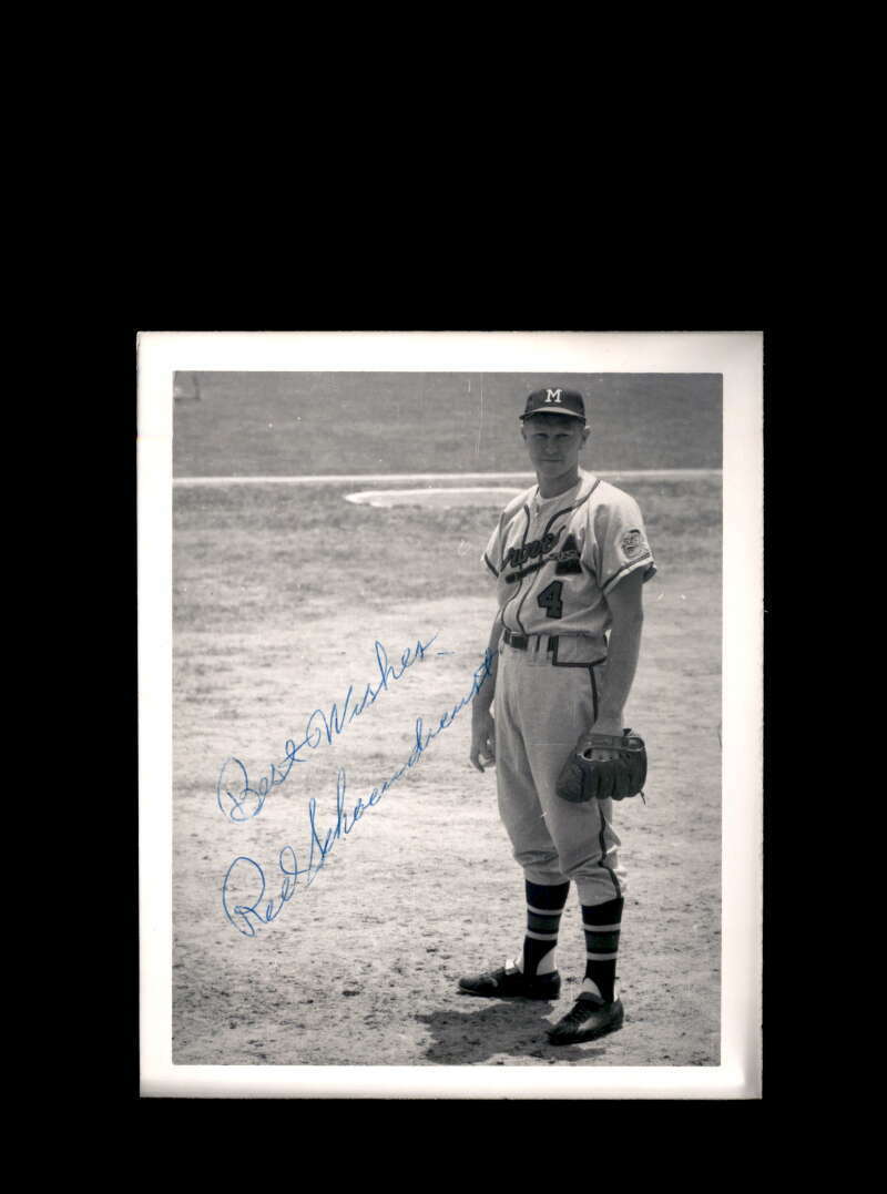 Red Schoendienst JSA Coa Signed Vintage 4x5 1950`s Braves Original Photo Poster painting