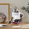 Diamond Painting Acrylic Cat and Book   Clock Ornament