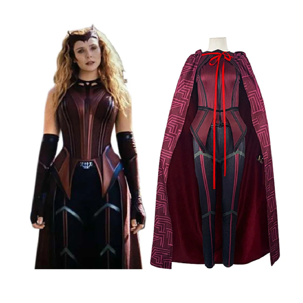Wanda Vision Scarlet Witch Cosplay Costume Outfits Halloween Carnival Suit
