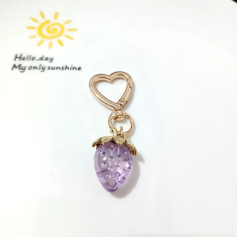 Sweet Strawberry Arylic Unisex Keychain
