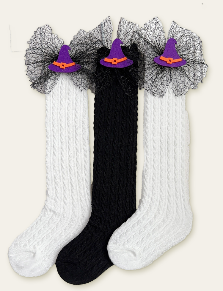 Halloween Hat Appliqué Socks*3 pairs