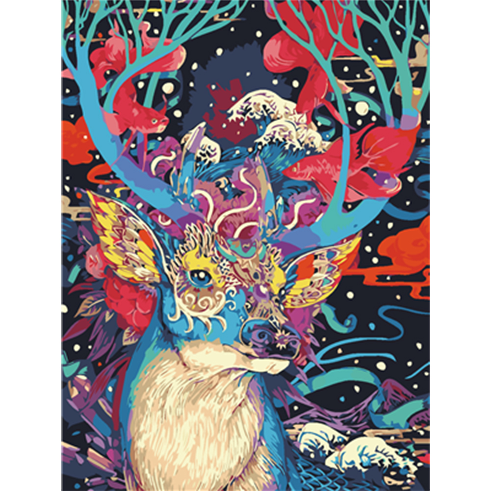

40*50CM Paint By Numbers-Colorful Sika Deer, 501 Original
