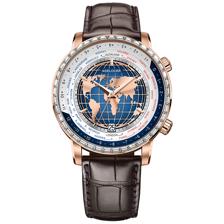Universal Time Male Series Automatic Mechanical Watches - Zircon Edition