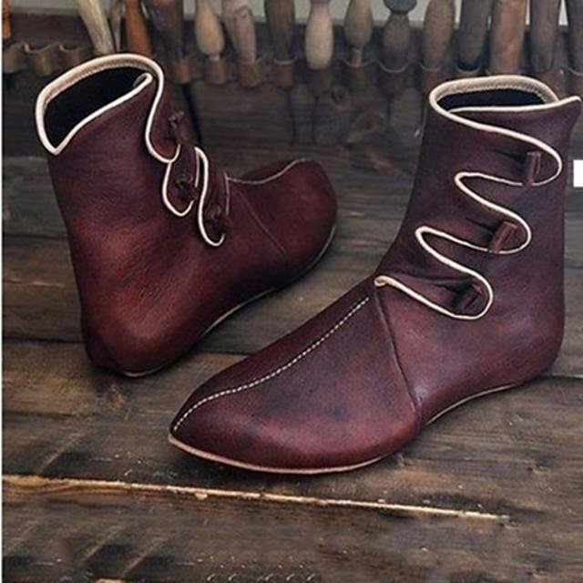 Men's Spring / Fall Vintage Daily Boots PU Booties / Ankle Boots Wine / Black - VSMEE