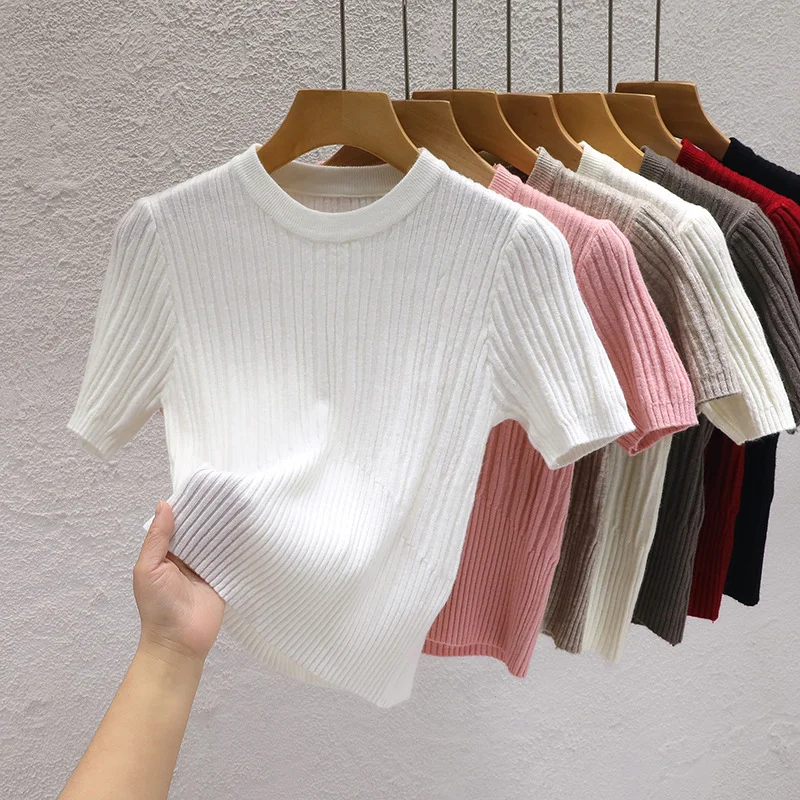 Uveng Uveng Sweater Woman 2025 Spring And Summer New T-Shirt High-End Design Sense With Knitted Shirt Pure Desire Top