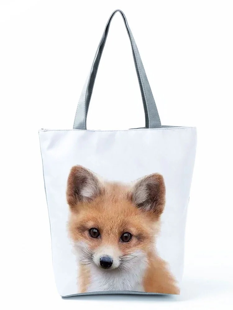 Zipped Tote Bag - Panda Koala Elephant