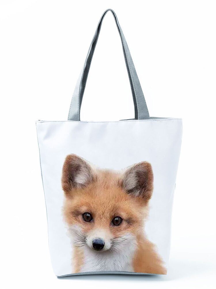 Zipped Tote Bag - Panda Koala Elephant