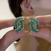 💖 49% Off -💕Fashion Cross Green Crystal Earrings
