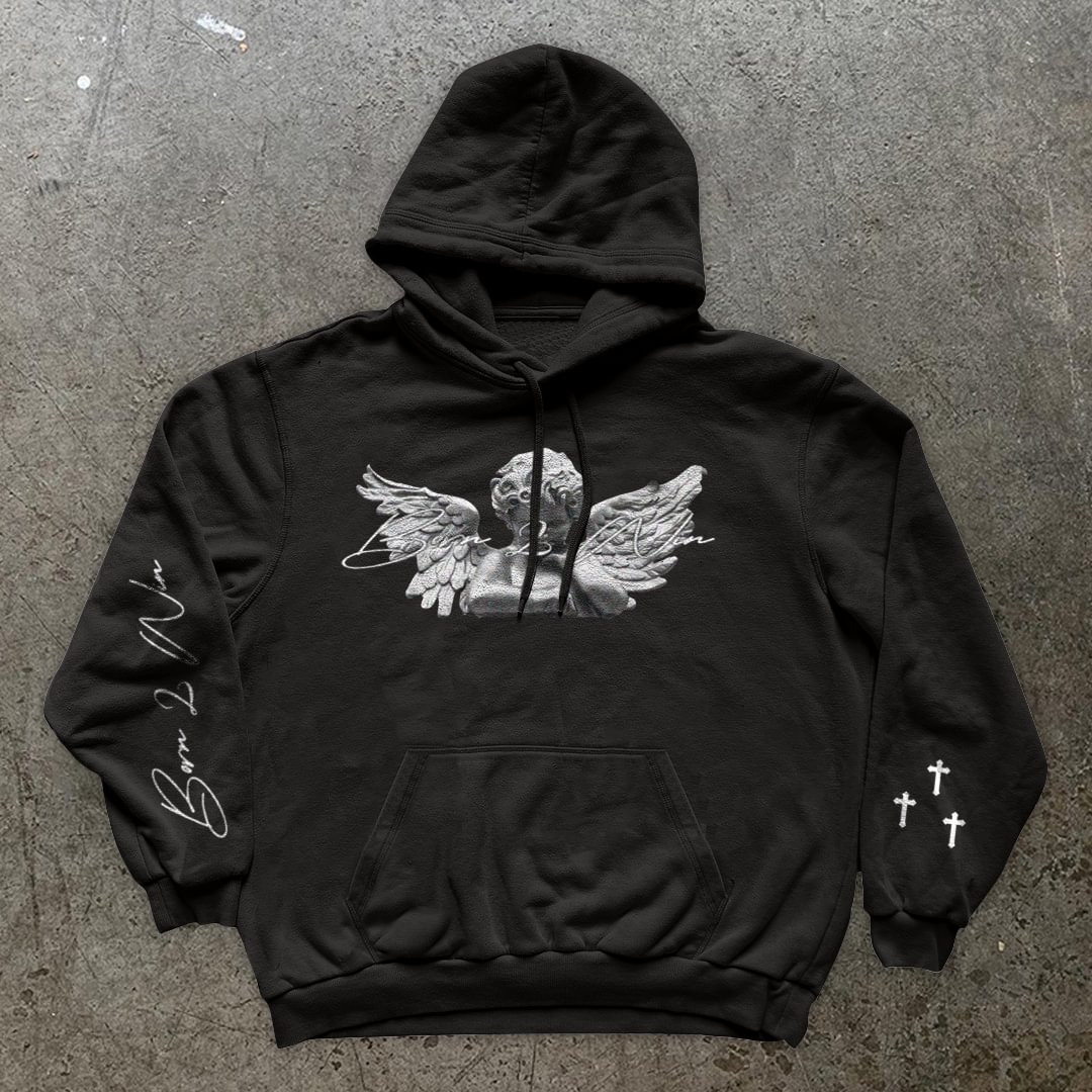 Retro Angel Tide Street Long Sleeve Hoodie