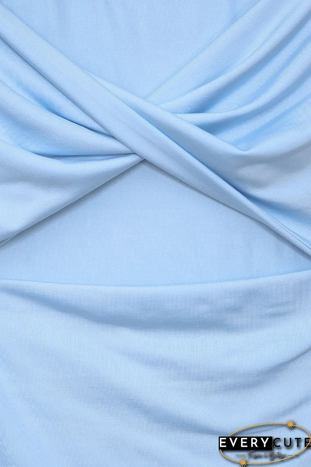 Sky Blue Twist Ruched Bodycon Dress