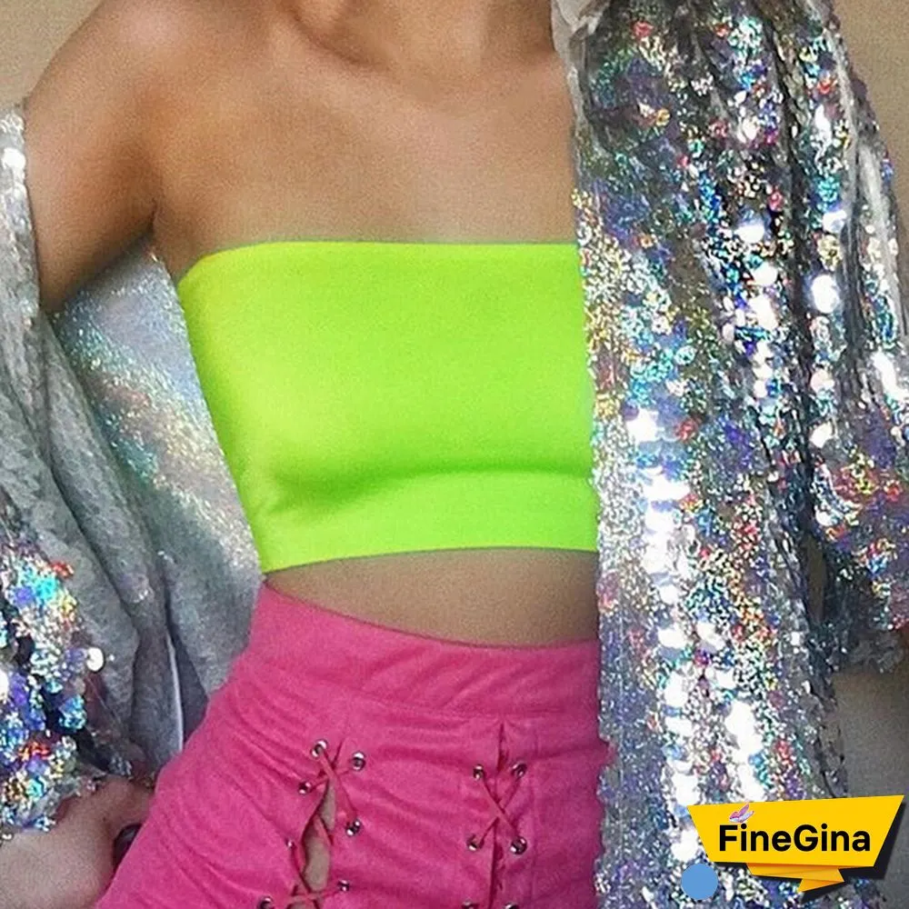 Spring and Summer New European and American Women's Camisole Vest Solid Color Cotton Sling Tube Top Female Word Collar Slim