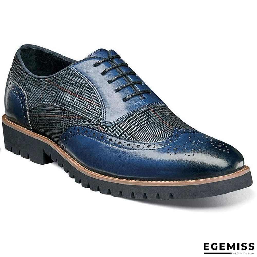 Men's Fashion Lattice Spliced Leather Brogue Shoes | EGEMISS