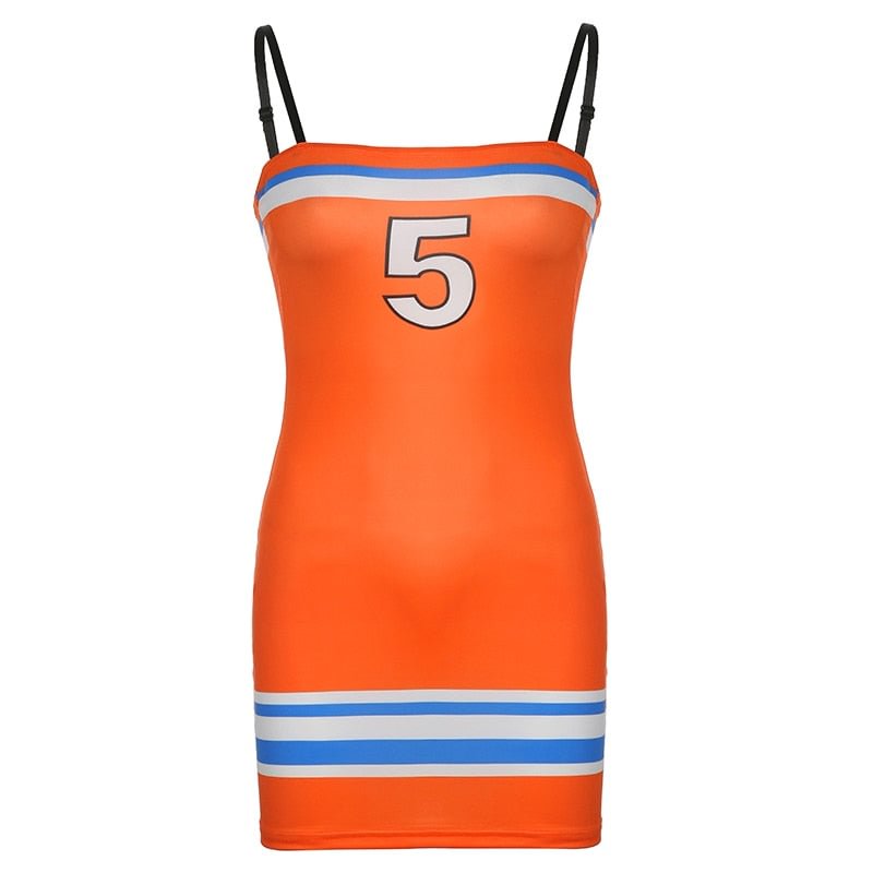 BIIKPIIK Mini Summer Dress For Women 2022 Letter Printed Panelled Bodycon Casual Dresses Classic Sporty Streetwear Club Sundress