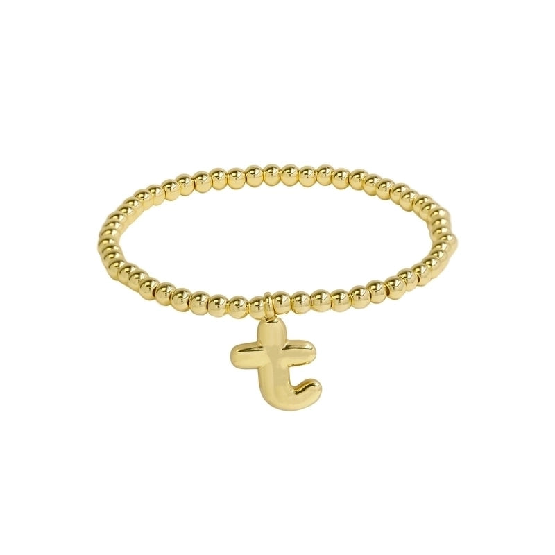 Hot Sale 18K Brass Glossy 26 English Letters Copper Bead Filament Adjustable Fashion Bracelet