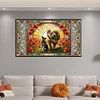 Diamond Painting-DIY Full Round Drill Stained Glass Art Warrior War Dog(40*70CM)