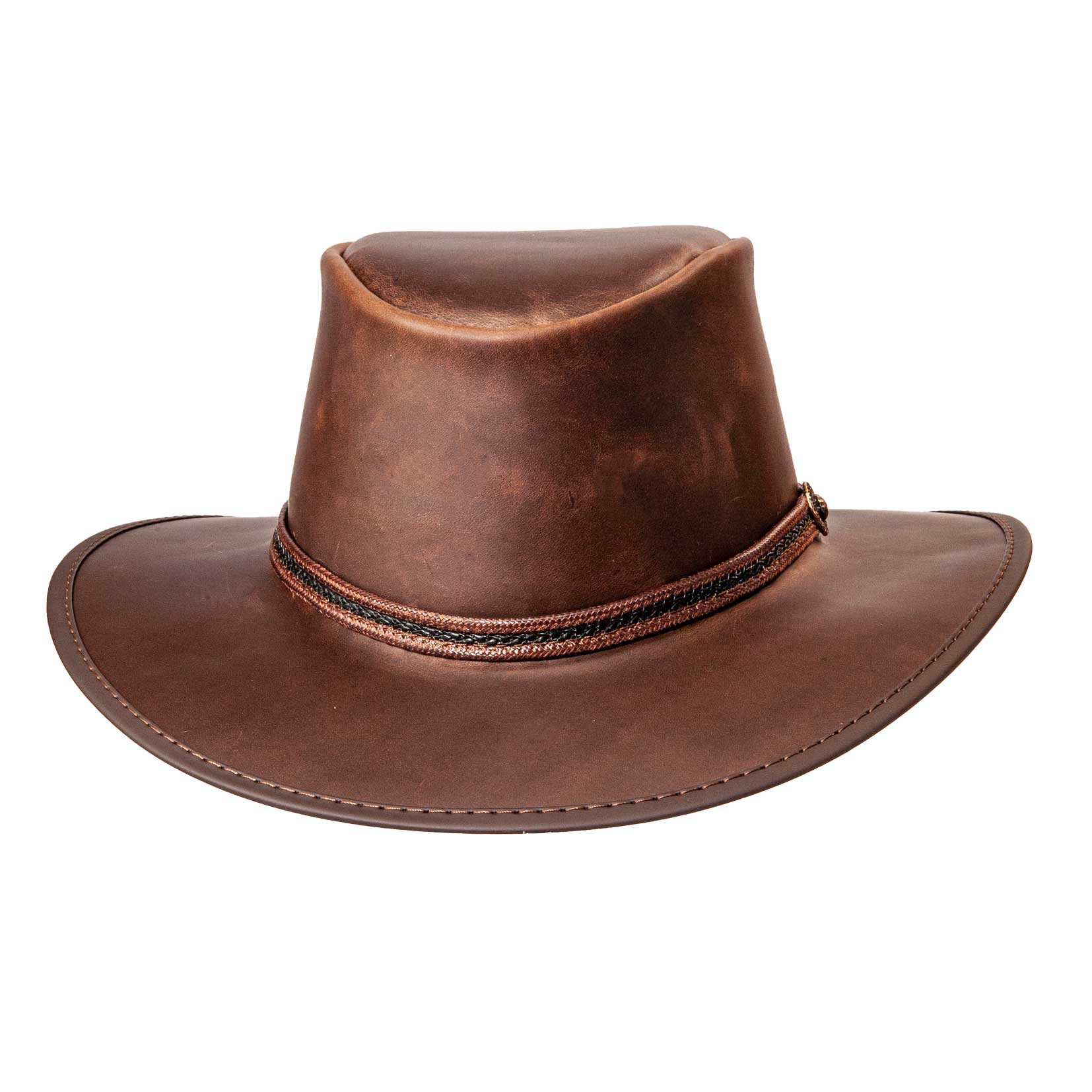Midnight Rider - Mens Leather Outback Hat