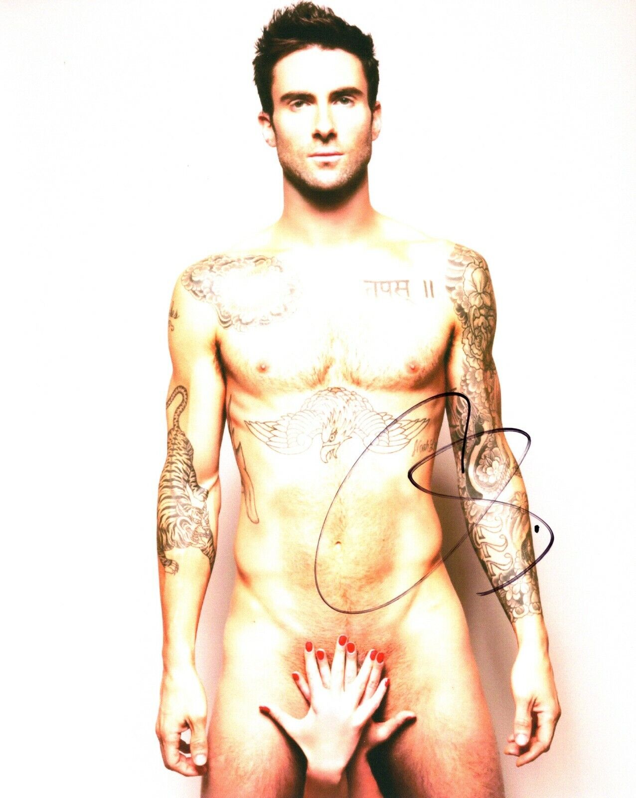 Adam Levine Signed Autographed Maroon 5 NUDE Sexy Singer 8x10 inch Photo Poster painting + COA