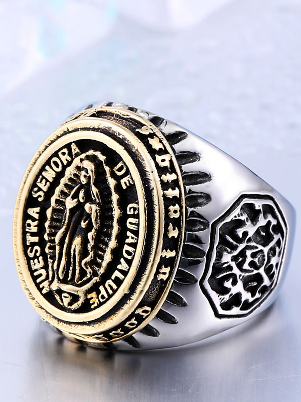 Men's Virgin Mary Titanium Ring