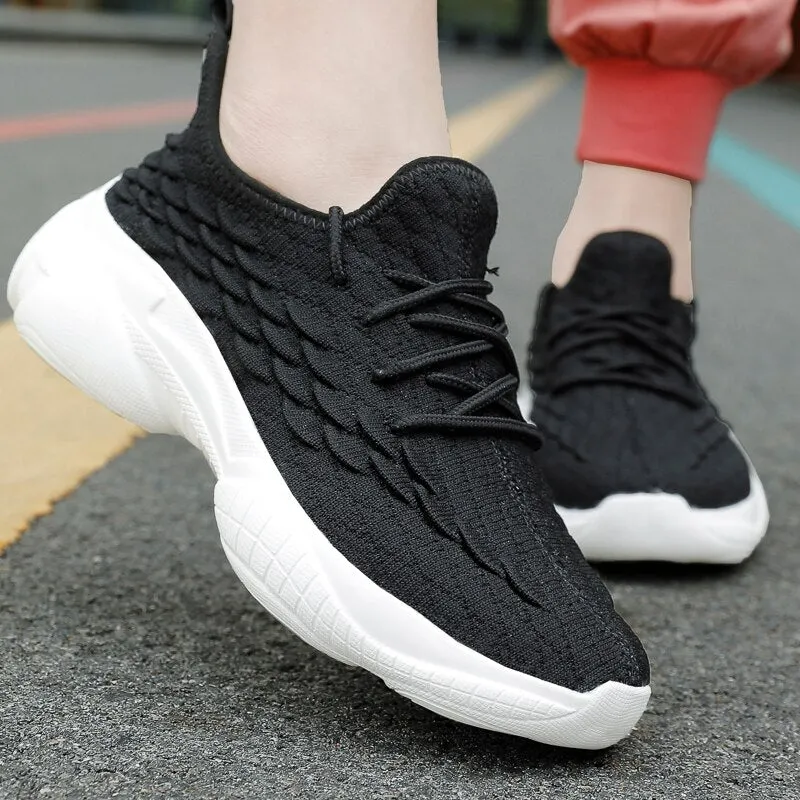 Woman Running Shoes Increasing 3.5CM High Heel Outdoors Breathable Mesh Sneakers Women Height Platform Breathable Sports Girl