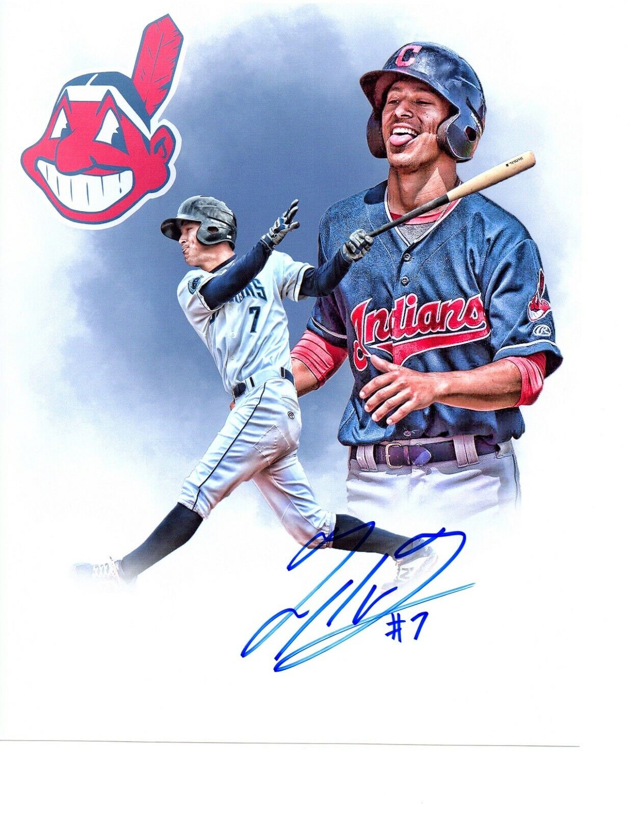 Tyler man signed 8x10 Photo Poster painting autograph Cleveland Indians Prospect baseball+