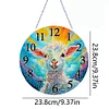 (US Only)2D Flat DIY Alpaca 5D Diamond Hanging Clock Art Craft for Living Room Decoration