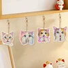 6 Stück süße Katze doppelseitig - 5D DIY Basteln Schlüsselanhänger
