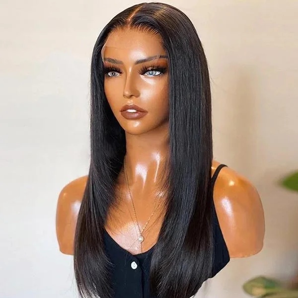 Junoda Hair Straight Lace Closure Wig Brazilian Remy Human Hair Lace Wig For Woman