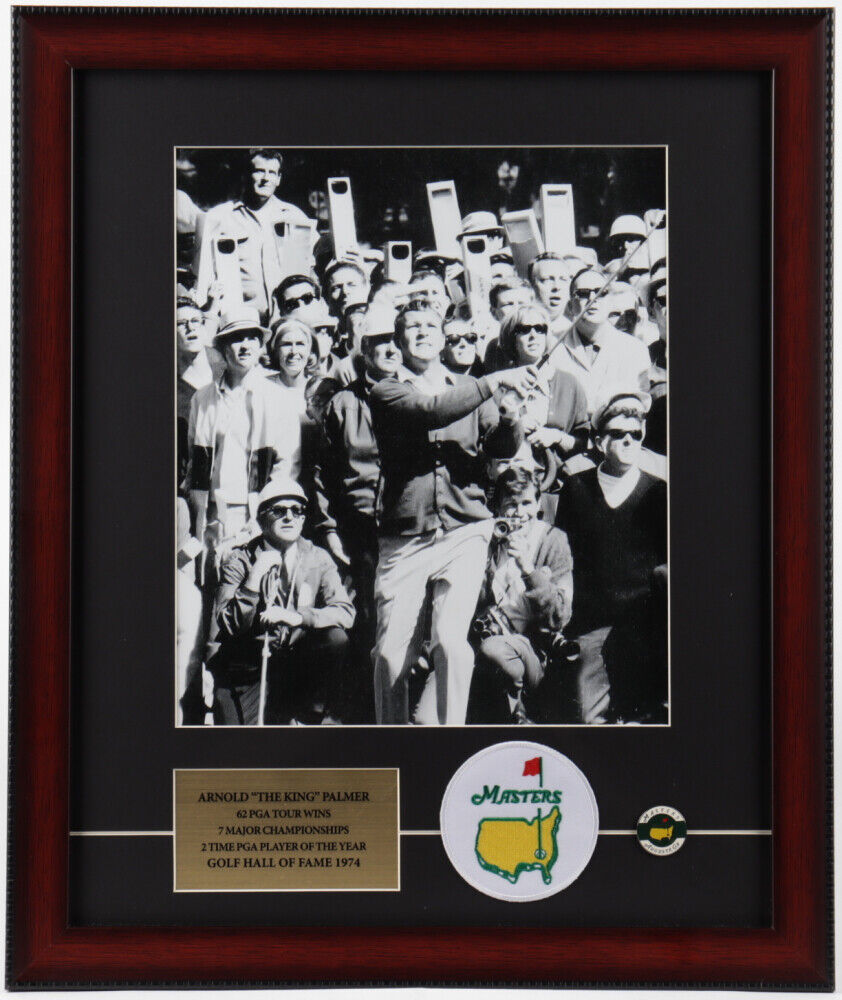 Arnold Palmer The Masters 16x19 Framed Photo Poster painting Display Masters Patch + Ball Marker