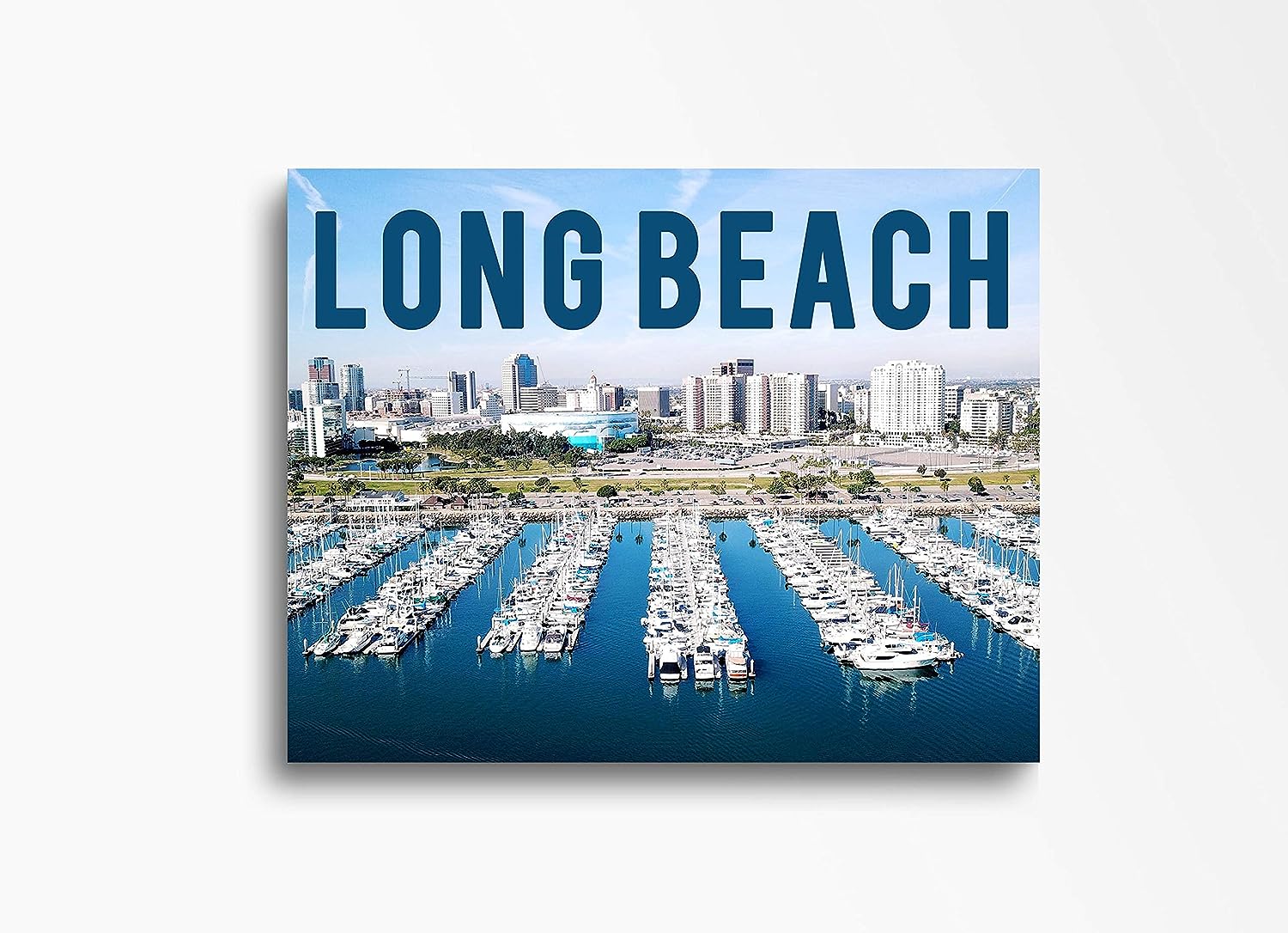 Long Beach | 18x24in| Downtown Skyline Canvas Wall Art Home Decor, Great for Kitchen, Living Room, Bedroom & Home Office. Unique Cityscape Canvas Wall Decor Ready to Hang Long Beach