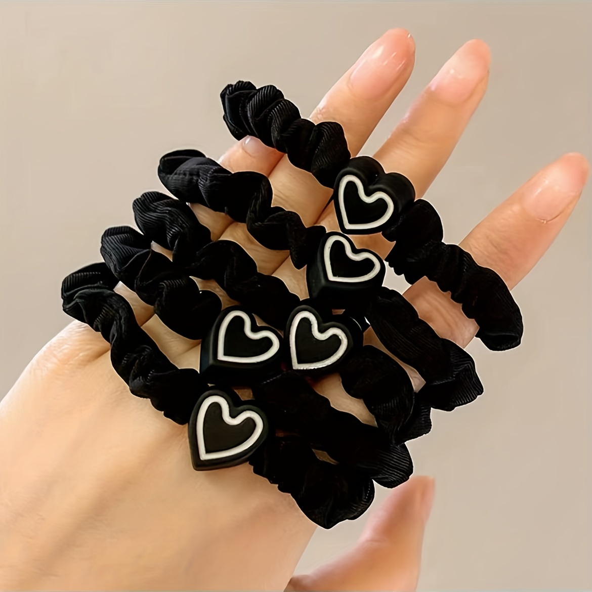 10PCS New Coffee Color Love Pendent Hair Tie, Girl Cute Bowknot Hair Tie Elastic Rubber Hair Bands Hair Accessories For Women, Ideal choice for Gifts