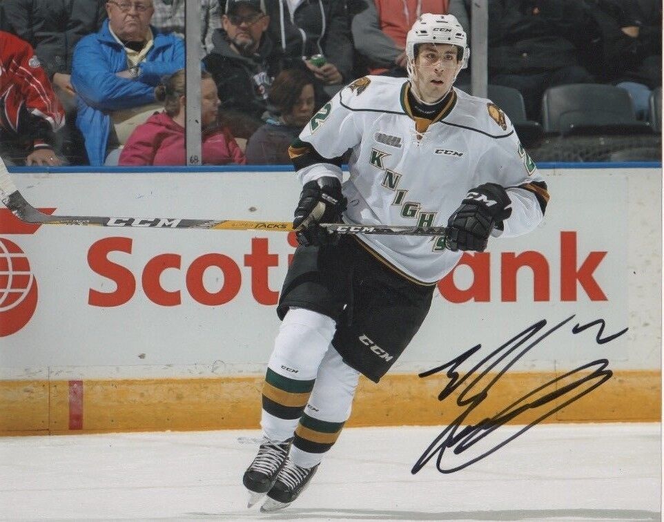 London Knights Evan Bouchard Autographed Signed 8x10 Photo Poster painting COA A