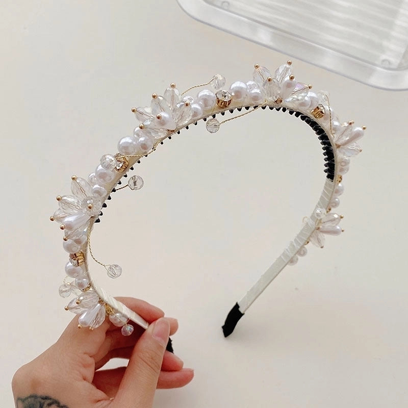 South Korea’s New Crystal Full Diamond Headband Summer Simple Hair Hole Steel Ring Thin Edge Headband