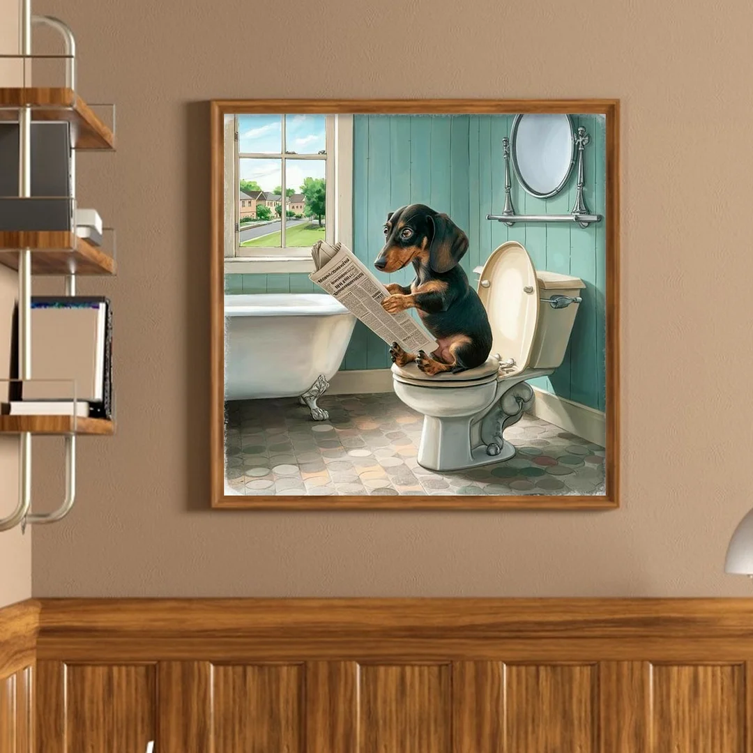 Dachshund Full 11CT DIY Stamped Cross Stitch Kits 40x40cm for Adults Home Decor