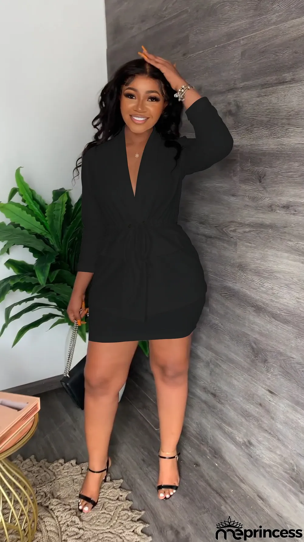 Fashion Solid Color Blazer And Skirts Two Piece Set