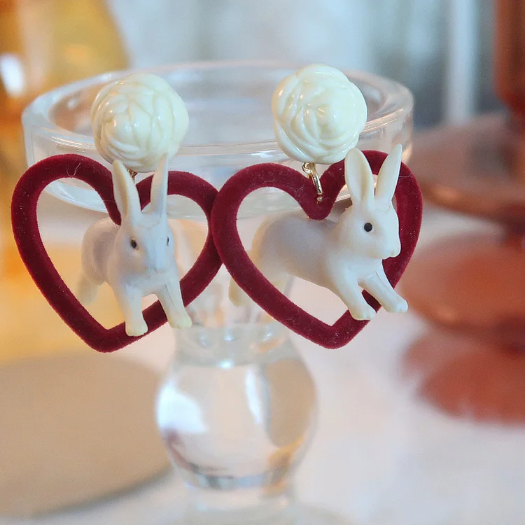 Vintage Red Velvet Earrings