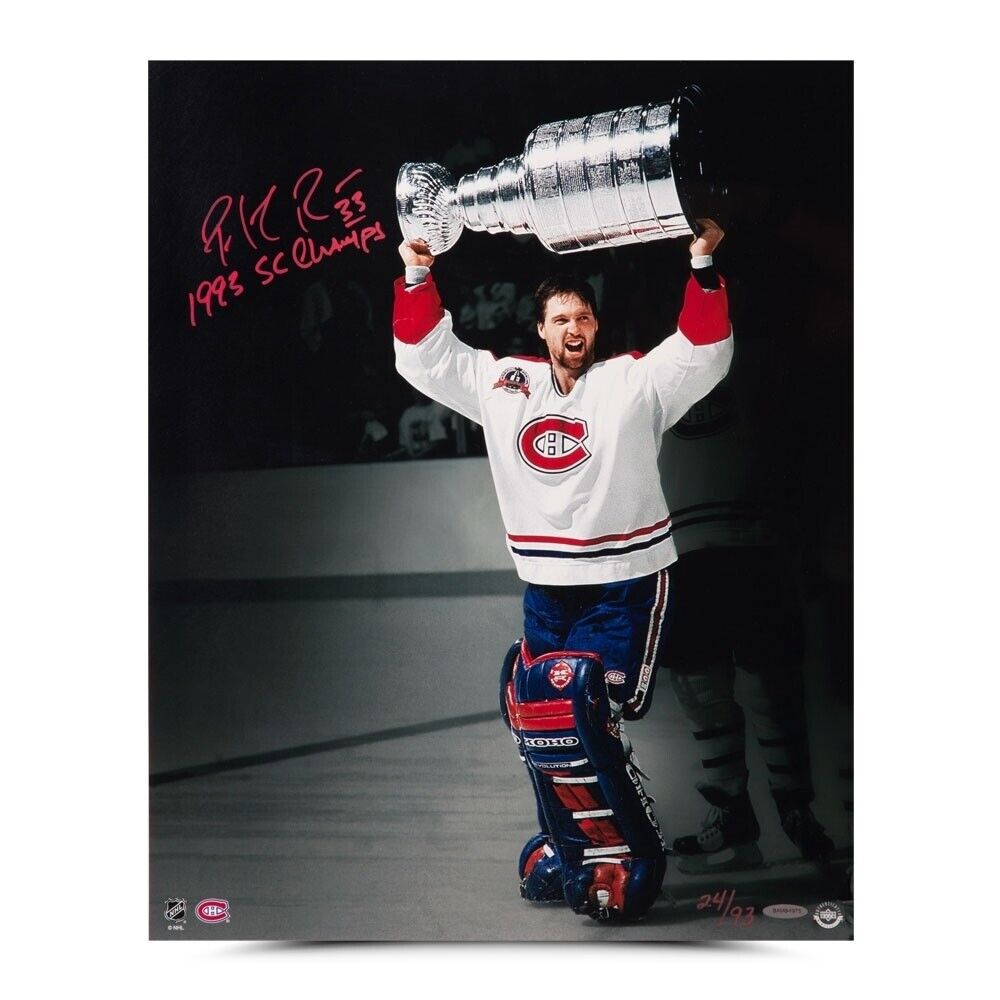 Patrick Roy Autographed 16X20 Photo Poster painting Stanley Cup Celebration