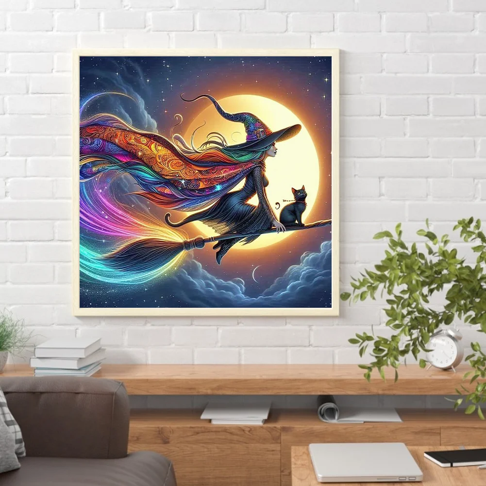 Diamond Painting - Full Round Drill - Halloween Witch(Canvas|40*40cm)