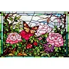 >SALE<Full Embroidery Cotton Thread 11CT Printed Stain Glass Rose Cross Stitch 60x40cm