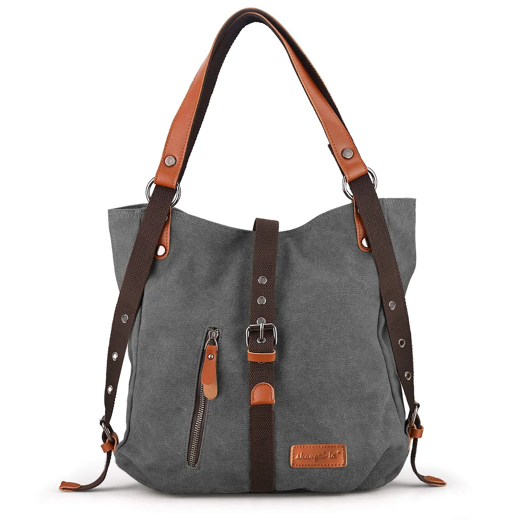 Purse Handbag for Women Canvas Tote Bag Casual Shoulder Bag School Bag Rucksack Convertible Backpack
