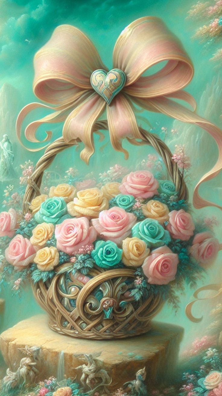 Full Round Diamond Painting-Fantasy Flower Basket 40*70cm